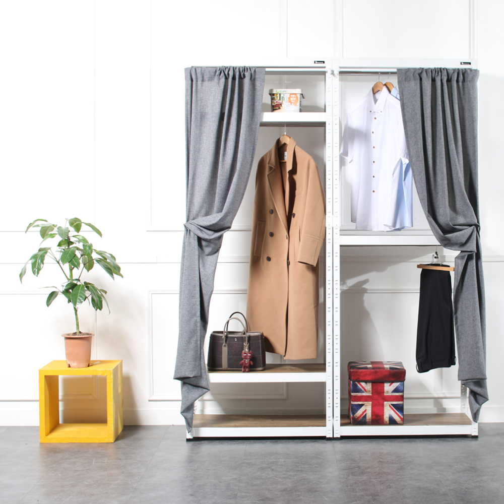 시스템행거 철제 옷걸이 조립식 옷장 400x400x1800 3단2행거