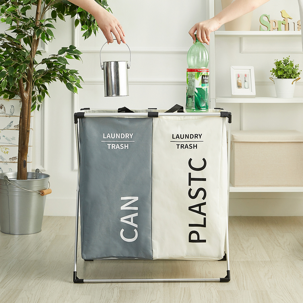 할메이드 가정용 사무실 스탠드 쓰레기 재활용 대용량 분리수거함 2단