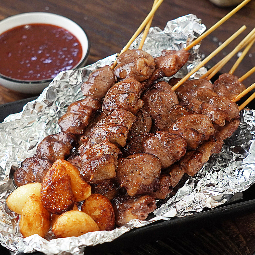 캠핑음식 요리 닭꼬치 파닭 염통 모듬 수제꼬치 구이 12종