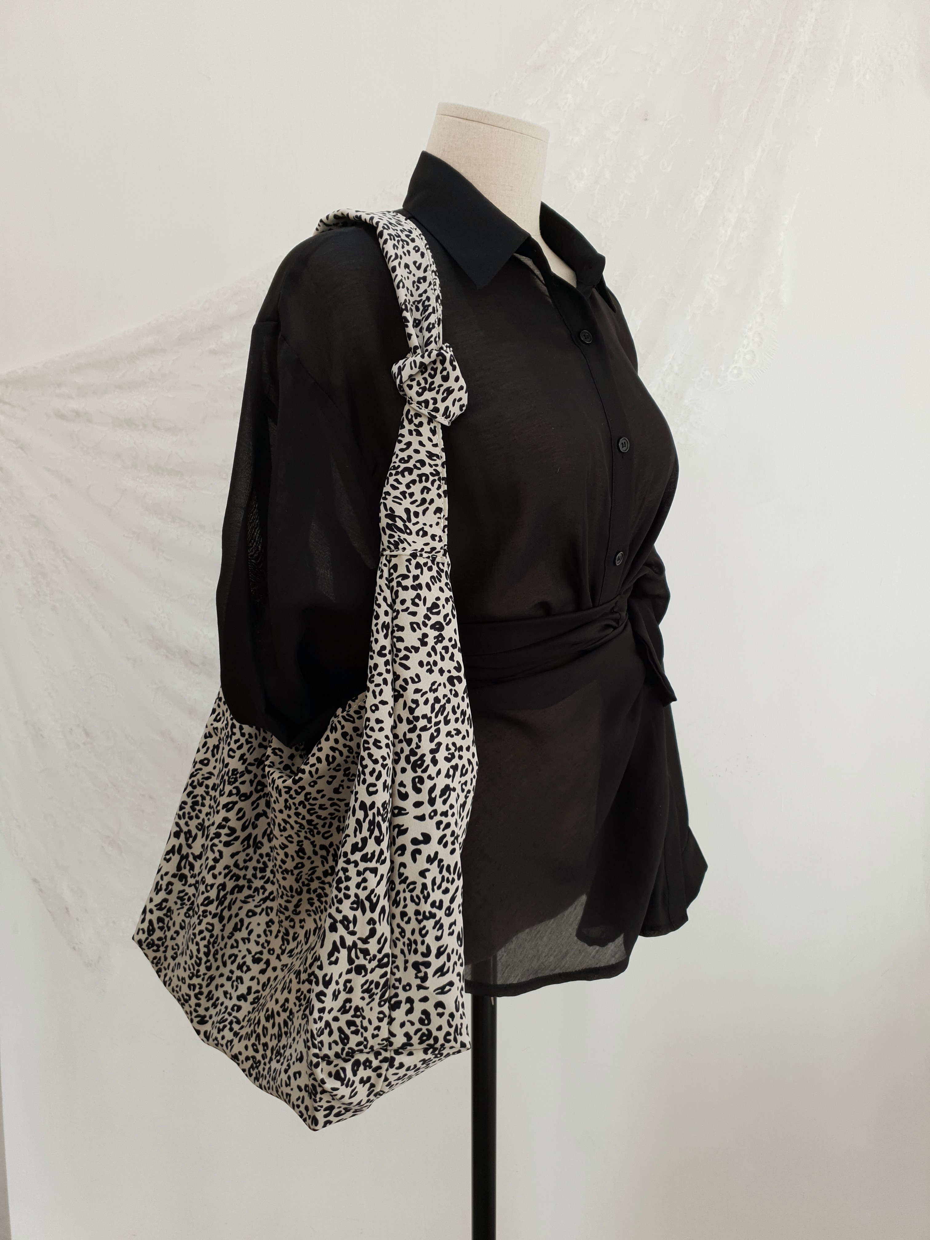 [리햅] BEST 랭킹 타임특가 어흥 호피 매듭 에코백 레오파드 숄더 가방