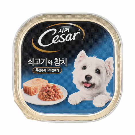 시저 강아지 캔 간식 소고기 100g 이미지 6