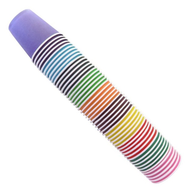 칼라 종이컵 혼합색 1줄 50개