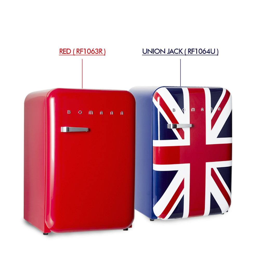 보만 레트로 소형 냉장고 106L 유니언 잭 RF1064U