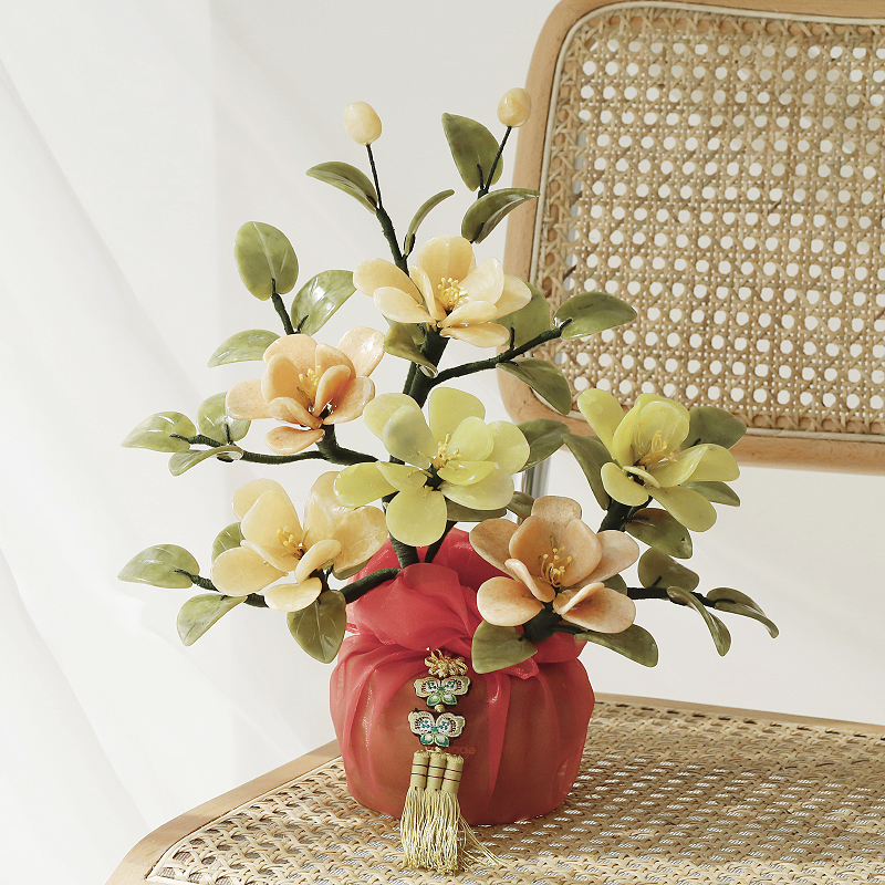 아토제이드 [스페셜에디션] 천연 옥꽃 로즈 6송이 믹스 / 승진선물 옥화분 승진화분 승진난 입사선물 취임 영전 축하화환 옥화 개업화분 옥으로만든꽃 제품 이미지