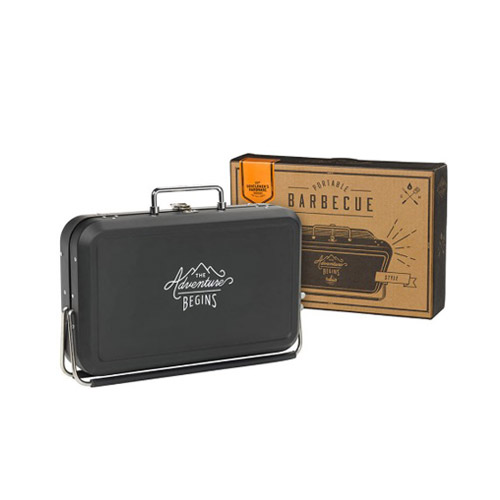 젠틀맨하드웨어 캠핑 접이식 포터블 바베큐 차콜 그릴 화로대 휴대용 경량 소형 미니 블랙