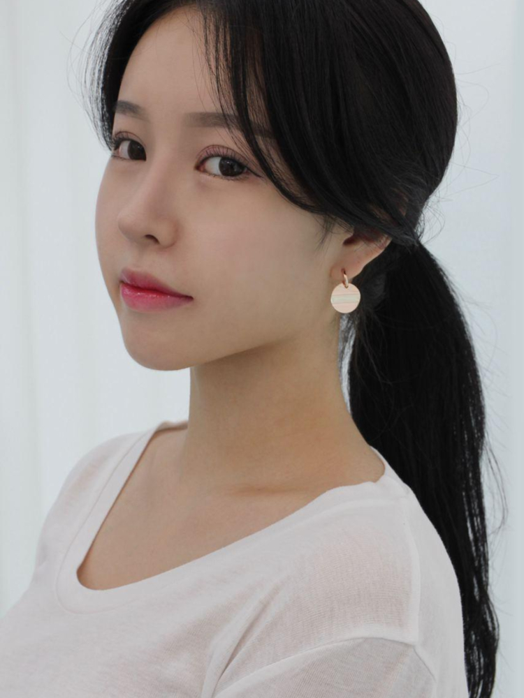 웨이브 코인 원터치 귀걸이 동전 9 12 14 16미리 딸랑이 친구 선물 14K 18K - 상세 이미지 4
