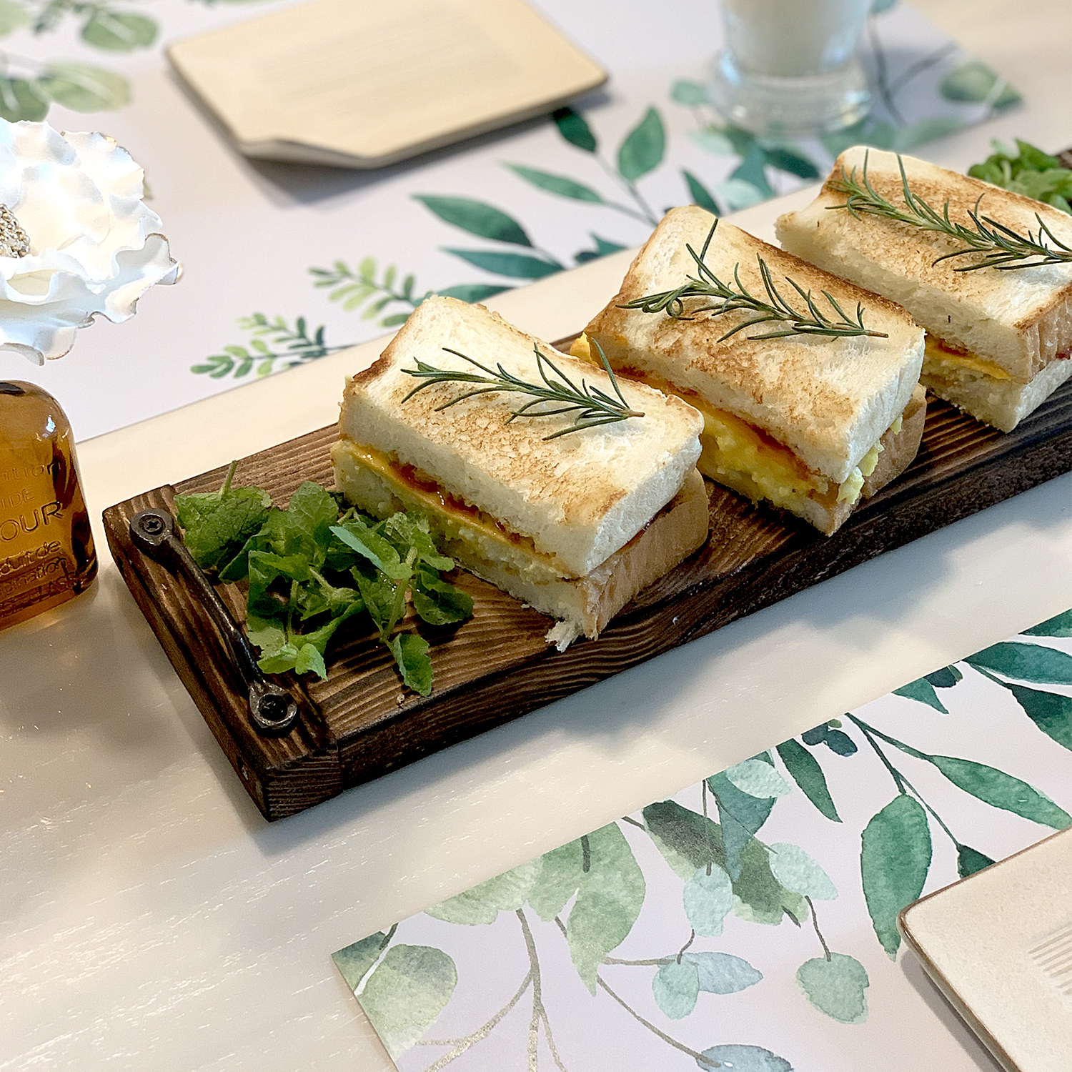 일회용 종이 식탁매트 10P 세트 그린플랜트 엘라다이닝