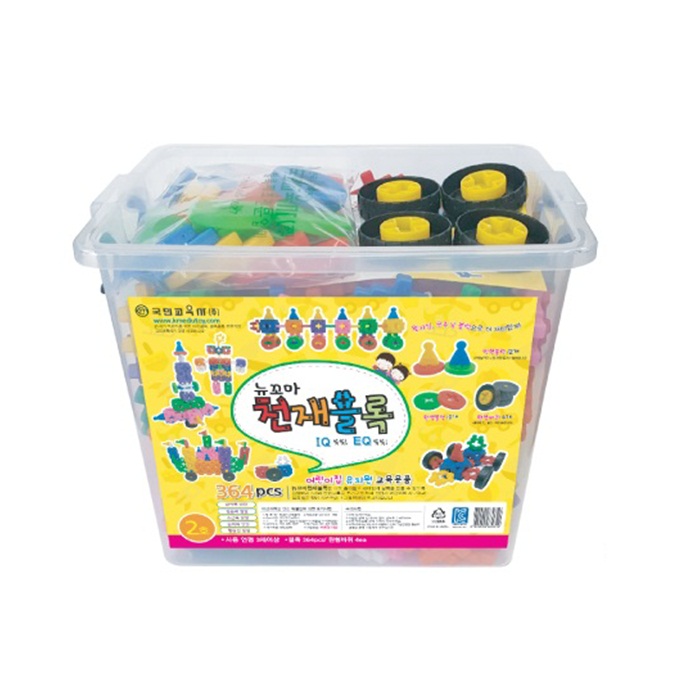 와플블럭 뉴꼬마천재블럭 410pcs(바퀴포함) 유치원 어린이집 교구 장난감 - 상세 이미지 2