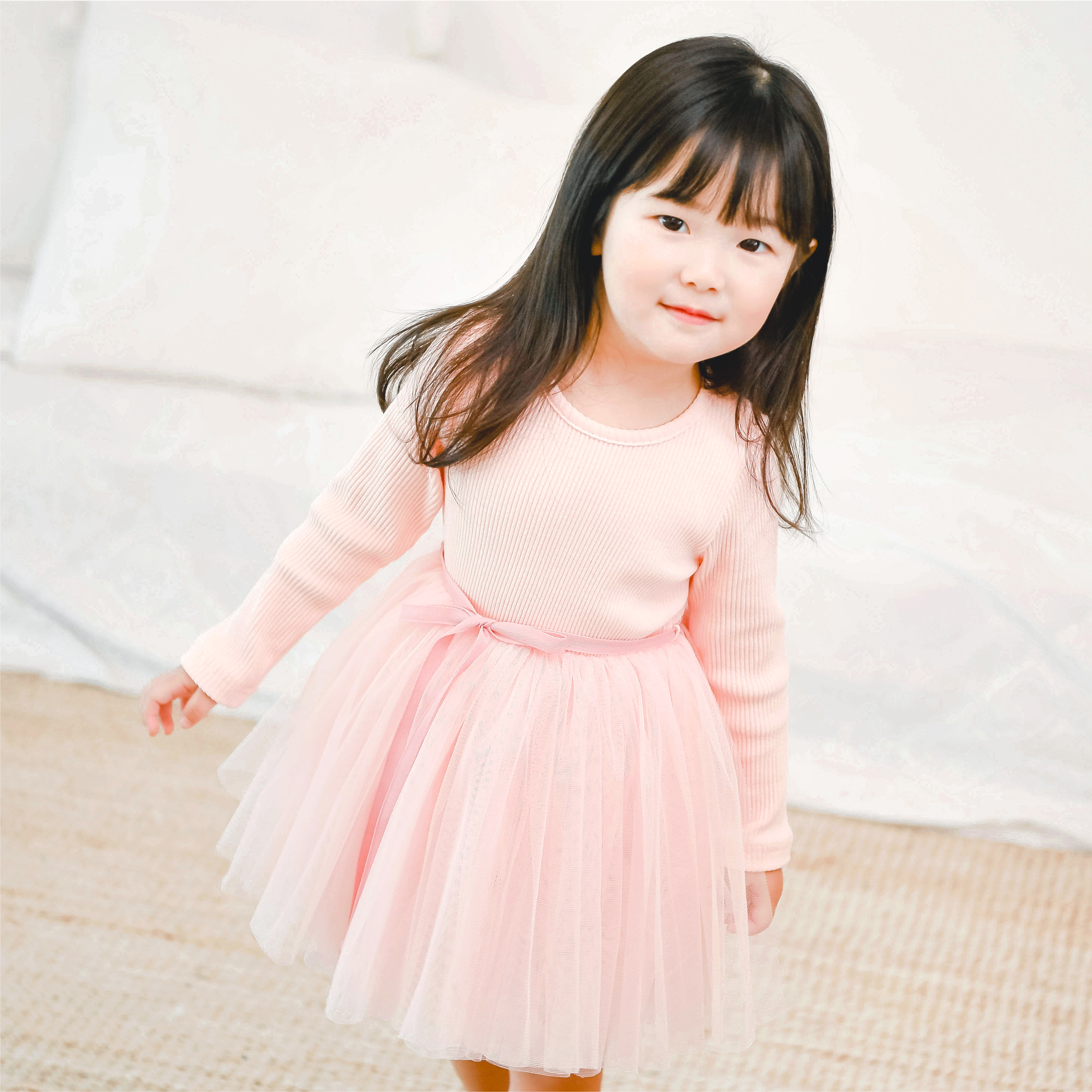 나나 골지 튜튜 샤 원피스 여아 아동 아이보리 와인 블랙 핑크 공주 발레 겨울