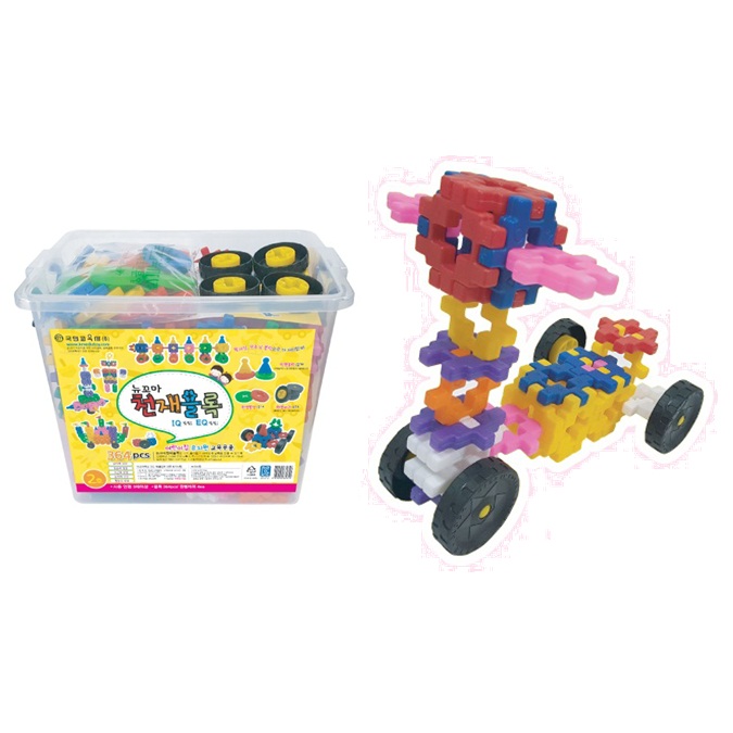 와플블럭 뉴꼬마천재블럭 410pcs(바퀴포함) 유치원 어린이집 교구 장난감