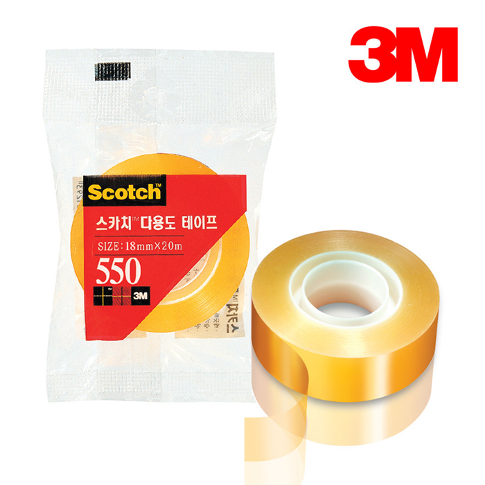 3M 스카치 다용도 테이프 550 리필 교체용 테잎 사무용테이프 12mm x 20m - 메인 이미지
