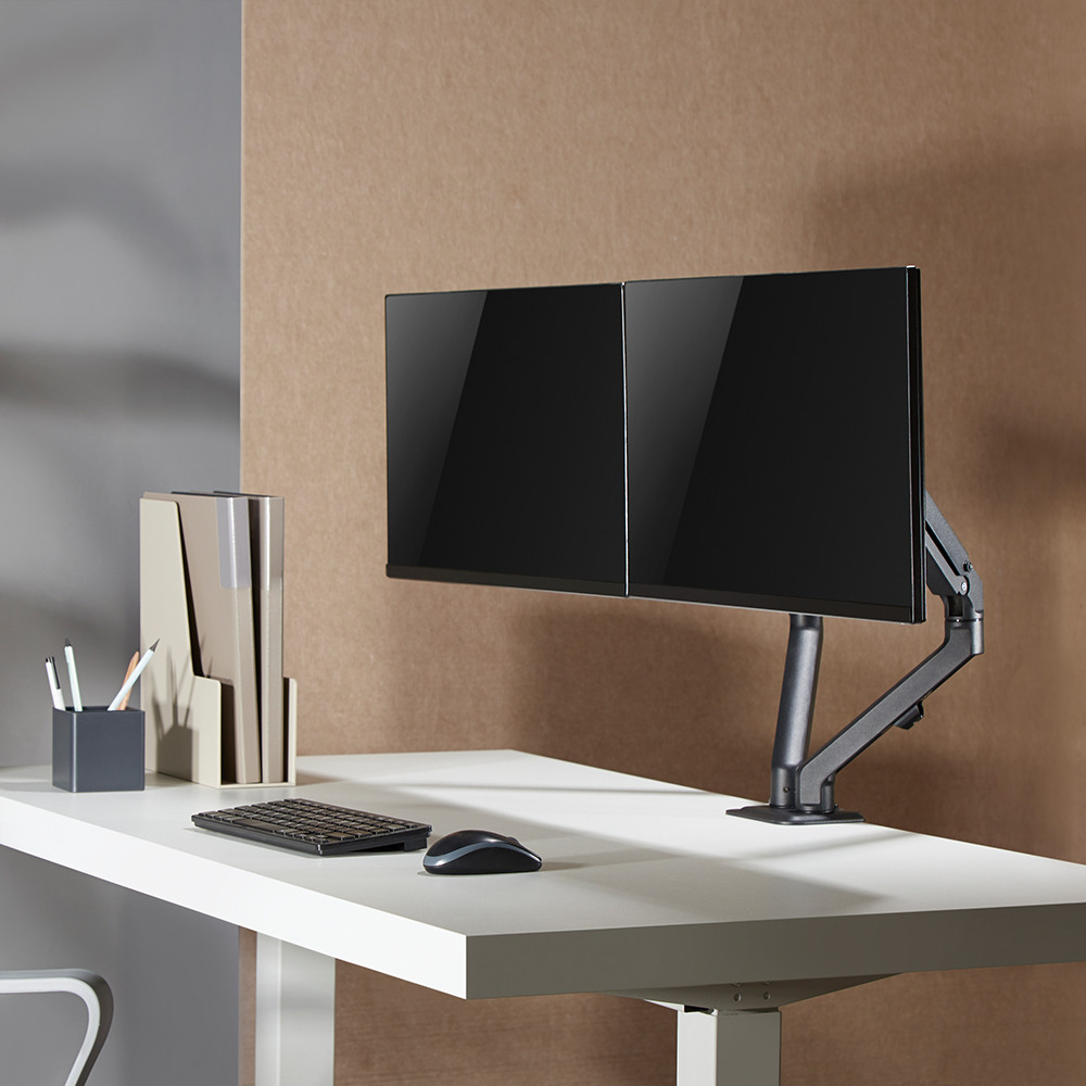 루나랩 라이트 듀얼 블랙 모니터암 거치대