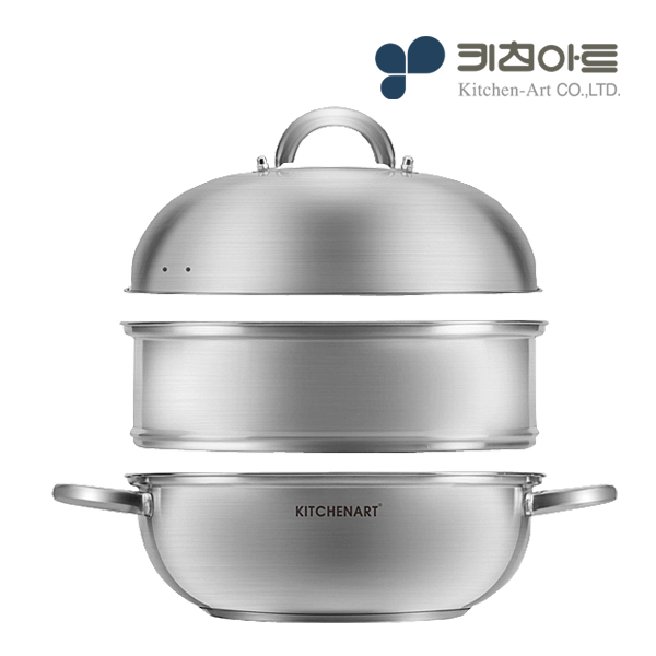 키친아트 인덕션 찜냄비 찜기 찜솥 2단 인덕션용 더블돔웍 - 상품 이미지