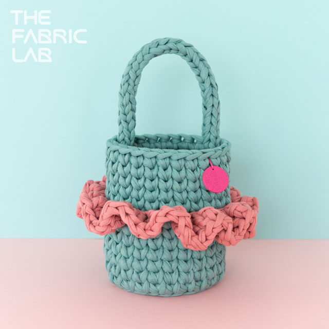 [DIY/동영상] 러블리 러플 버킷백 DIY KIT / 패브릭얀 티셔츠얀 뜨개질 코바늘 - 상품 이미지
