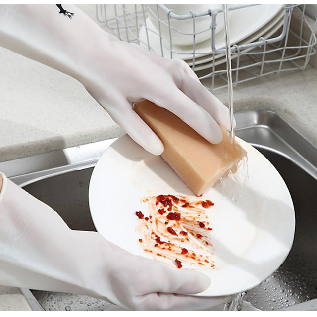 반투명 화이트 고무장갑 무지 라텍스 깔끔한 고무장갑 이미지 7