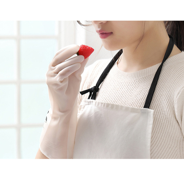 반투명 화이트 고무장갑 무지 라텍스 깔끔한 고무장갑 - 상세 이미지 2