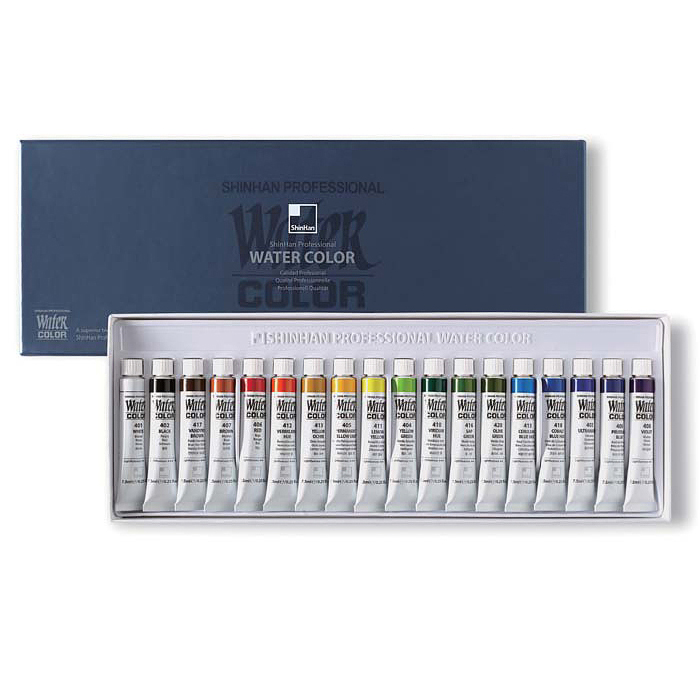 신한 수채화물감 7.5ml : 18색 - 상품 이미지