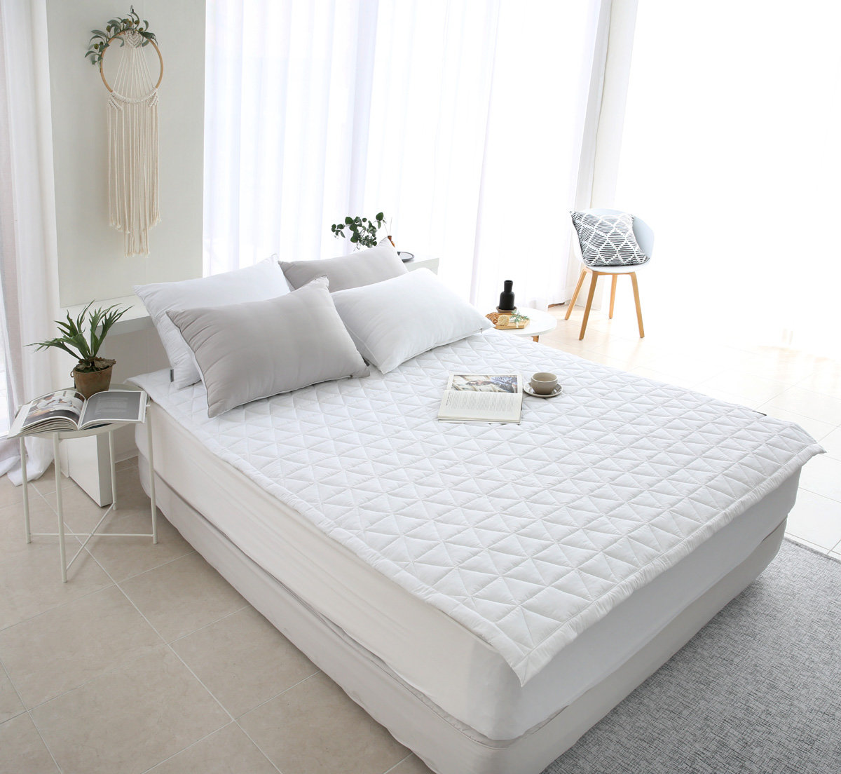 이불패드 패밀리 침대패드 겸 이불 모달 알러지케어 고정밴드 Q