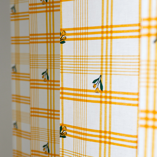 튤립 체크 아이방 꽃무늬 커튼 핀스타일 S-가로100x세로150 여아