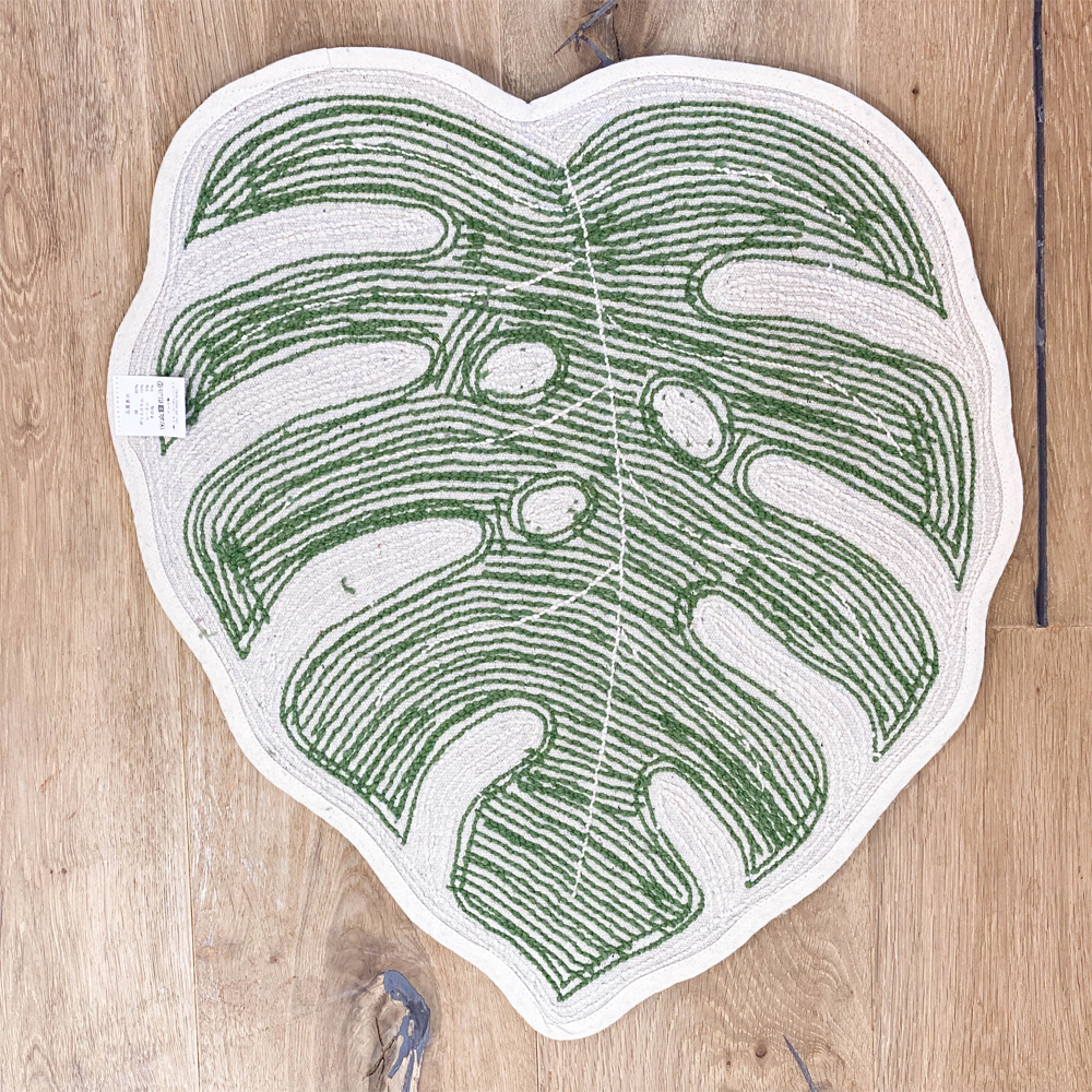 그린 몬스테라 순면 플랜테리어 욕실 발매트