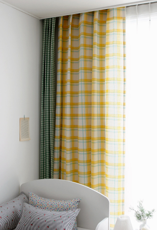 바이아미 에이드 아이방 체크 커튼 맞춤