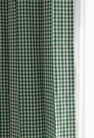 바이아미 라떼 체크 아이방 커튼 핀스타일 맞춤