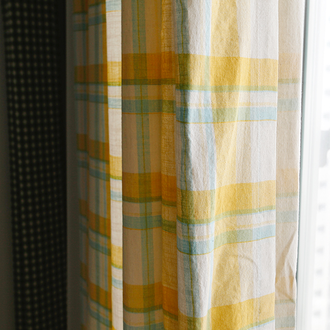 에이드 아이방 체크 커튼 핀스타일 S-가로130x세로150