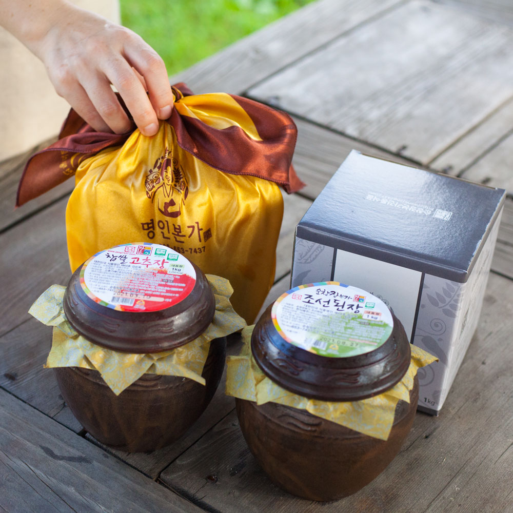 조선된장+찹쌀고추장 항아리 명절 선물세트 장본가