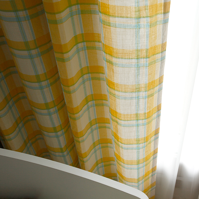 바이아미 에이드 아이방 체크 커튼 맞춤