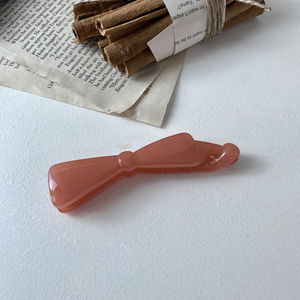 바나나핀 헤어 집게 리본 헤어핀 스타일링 후기 은은한 컬러 머리핀