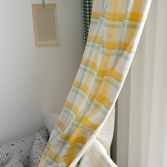 바이아미 에이드 아이방 체크 커튼 맞춤