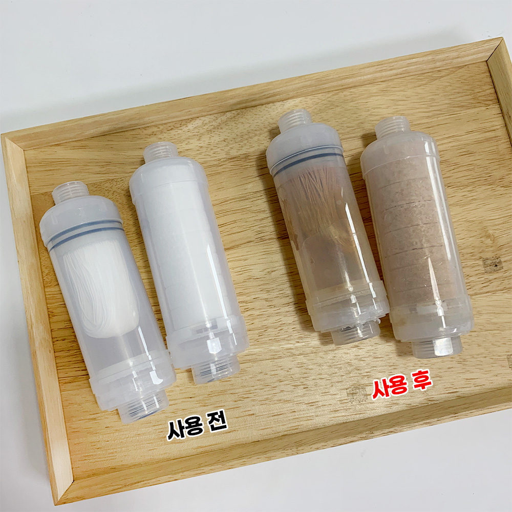 국내산 먹는물 정수필터 샤워필터4개 염소 석회 녹물제거 깔따구 유충 - 상세 이미지 3