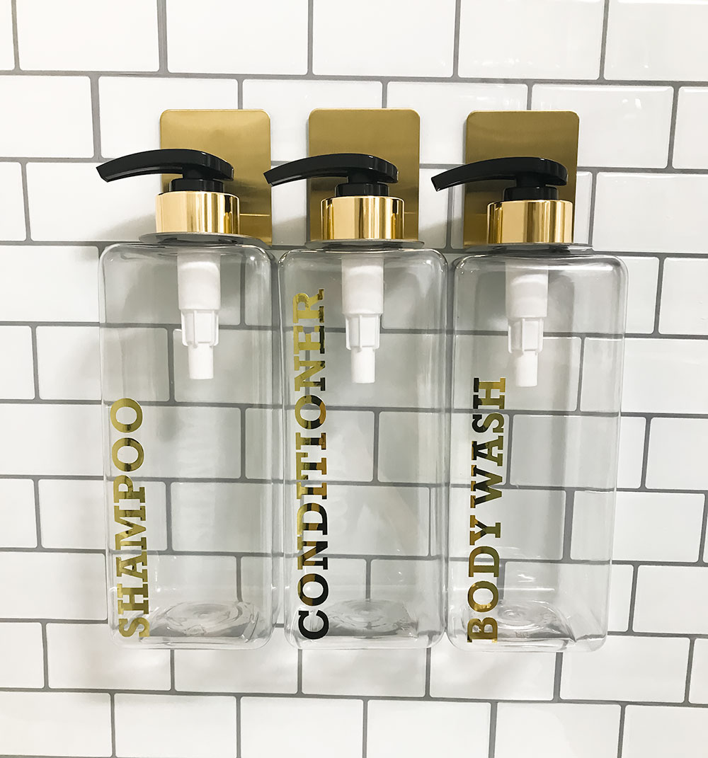 금속 펌프 디스펜서 800ML 3종세트/샴푸 컨디셔너 바디워시 - 메인 이미지