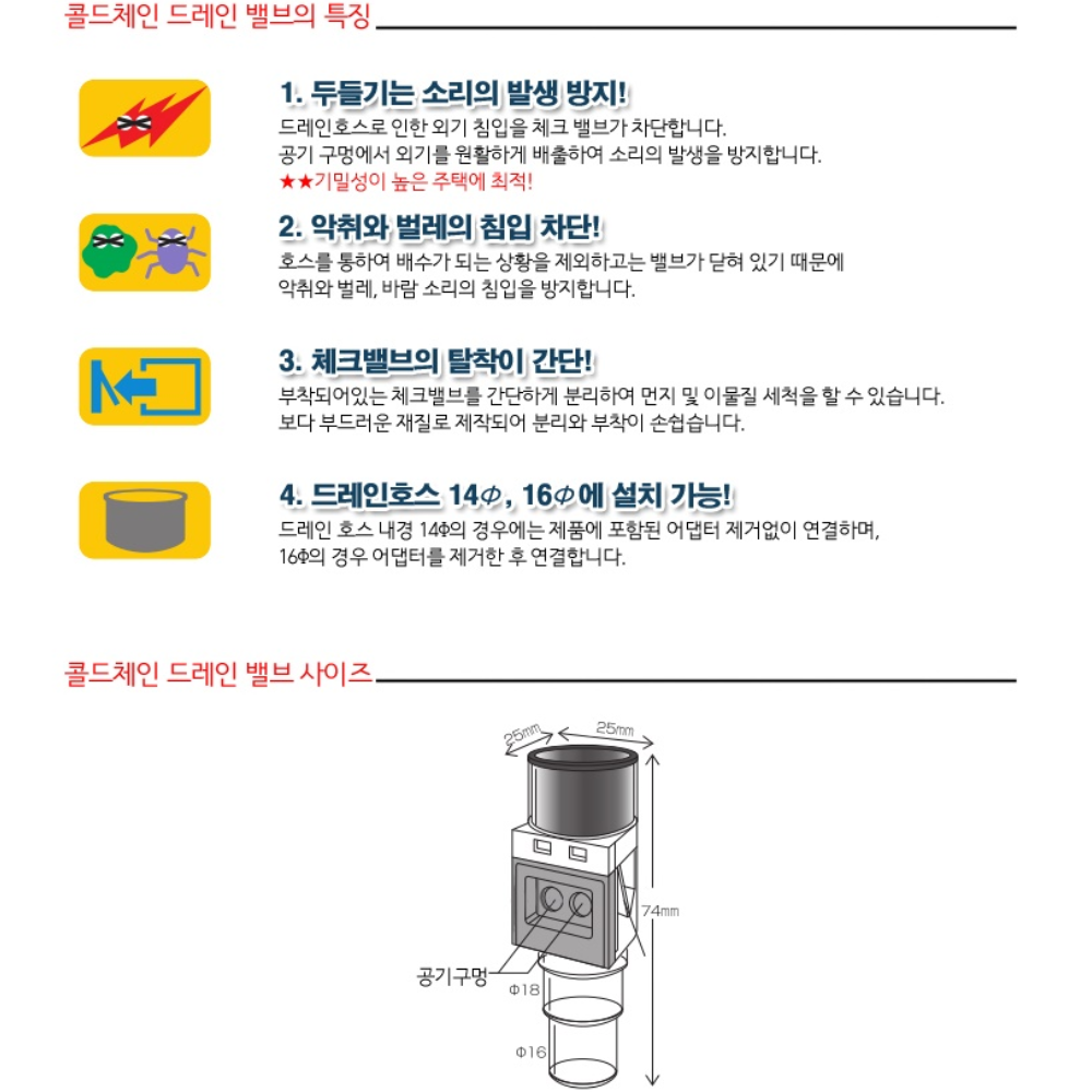 드레인밸브 에어컨호스마감 방충캡 16파이 밸브 - 상세 이미지 4