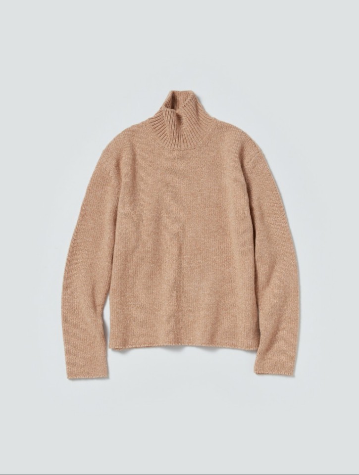 トップス AURALEE CAMEL WOOL MIX KNIT TURTLE NECK 20AW Auralee CAMEL WOOL MIX KNIT TURTLE NECK P O SWEATER