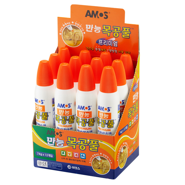 아모스 목공풀 74g X 12개입 - 상품 이미지