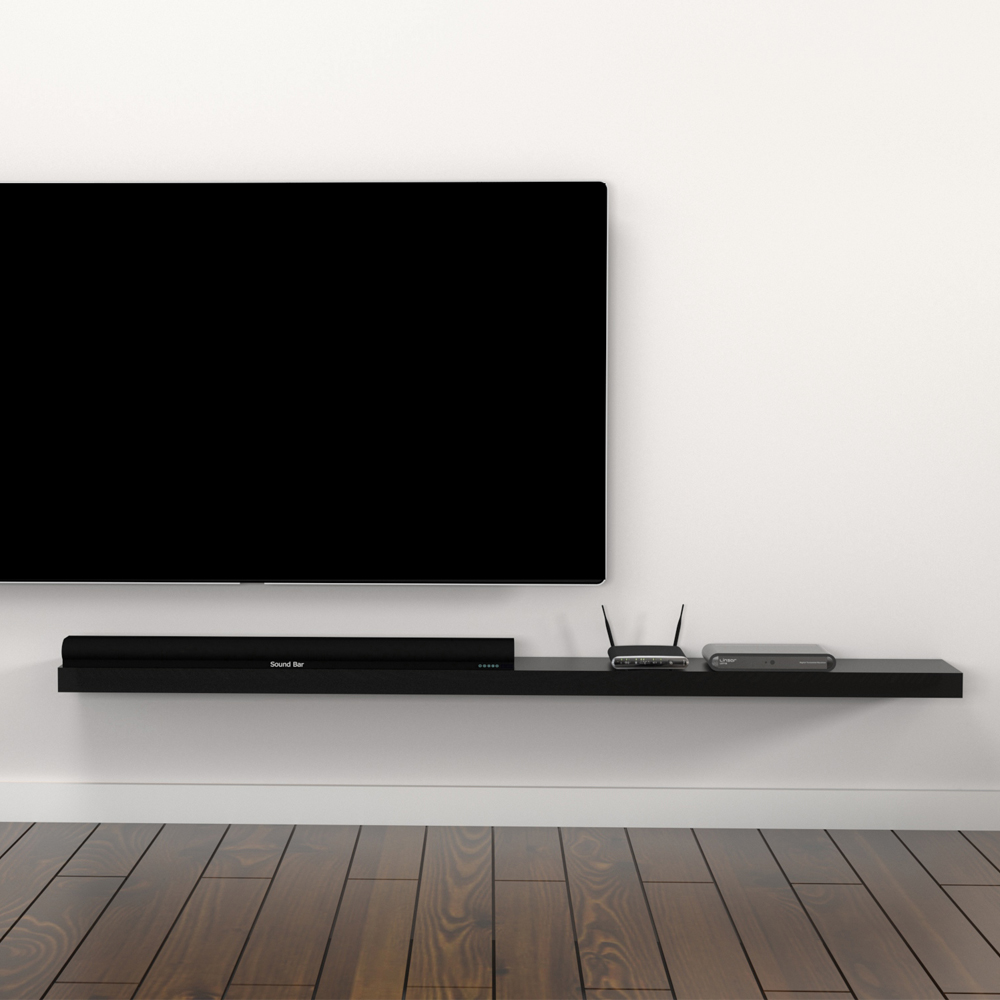 1500 멜리사 무지주 거실 대형 벽걸이tv 선반 블랙 콘크리트벽