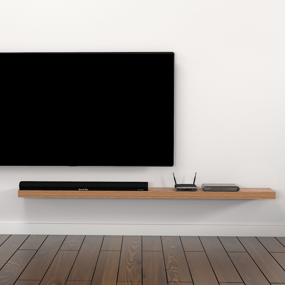 1500 멜리사 무지주 거실 대형 벽걸이tv 선반 블랙 콘크리트벽