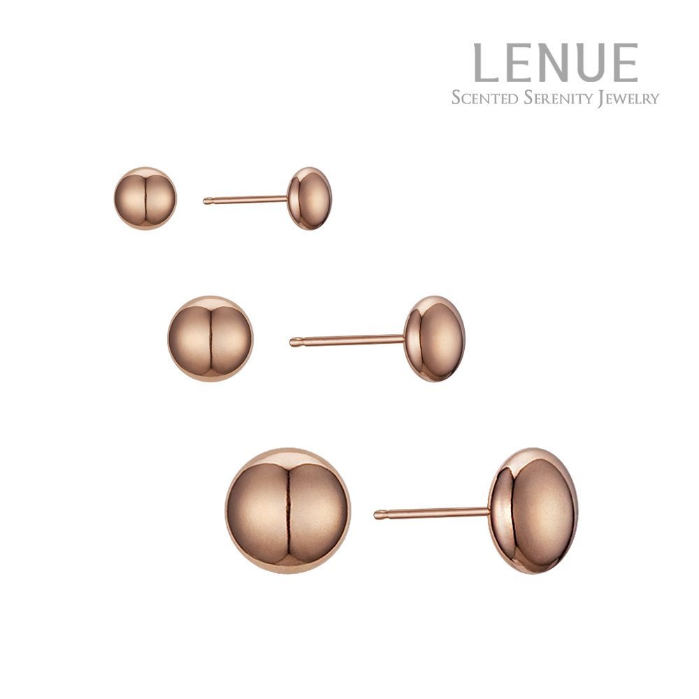 레뉴 14K 골드 심플 코인 단추 귀걸이 / 버튼 동전 4mm 5.5mm 8mm 기본 이미지 4