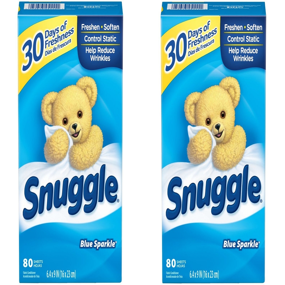 Snuggle Dryer Sheets 스너글 드라이 시트 블루 스파클 건조기용 섬유유연제 80매 2팩