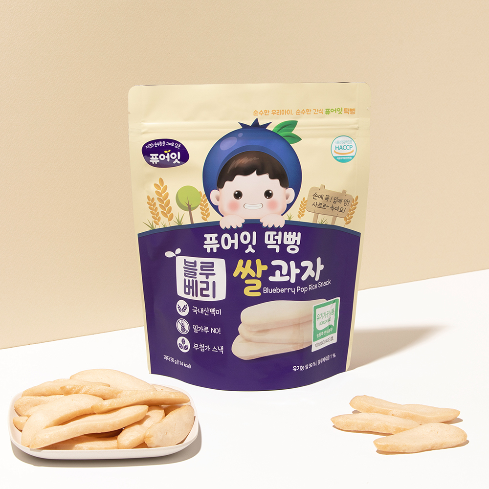 퓨어잇 떡뻥 유기농 블루베리 쌀과자 아이간식
