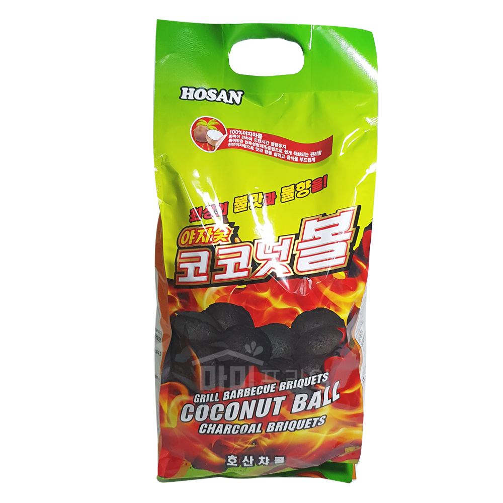 호산차콜 코코넛숯 야자숯 야자탄 브리켓 캠핑숯 바비큐 고기숯 3kg - 메인 이미지