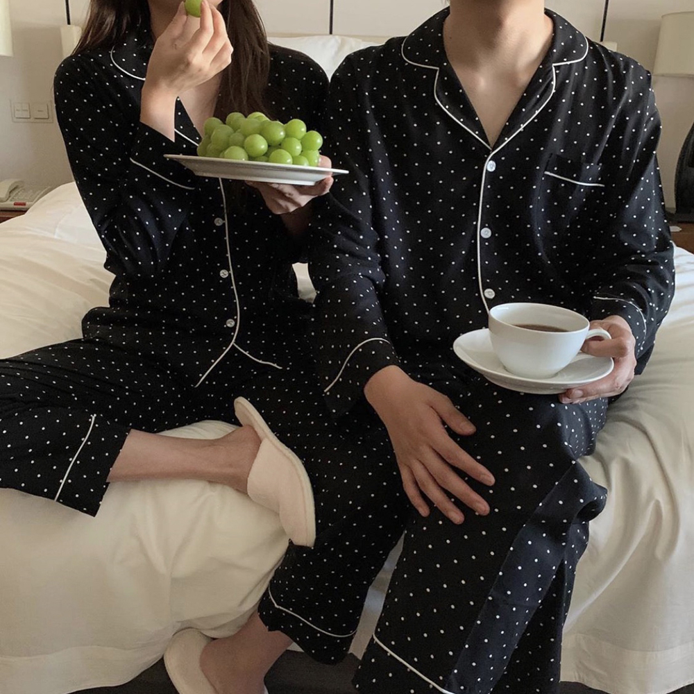 (백화점 납품) 체크 순면 수면 커플 잠옷 세트 파자마 파티 신혼부부 여성 홈웨어 이미지 7