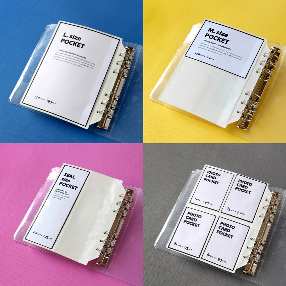A6 와이드 6공 다이어리 포카 바인더 속지 포토카드 포켓 띠부씰 띠부실 이미지 2