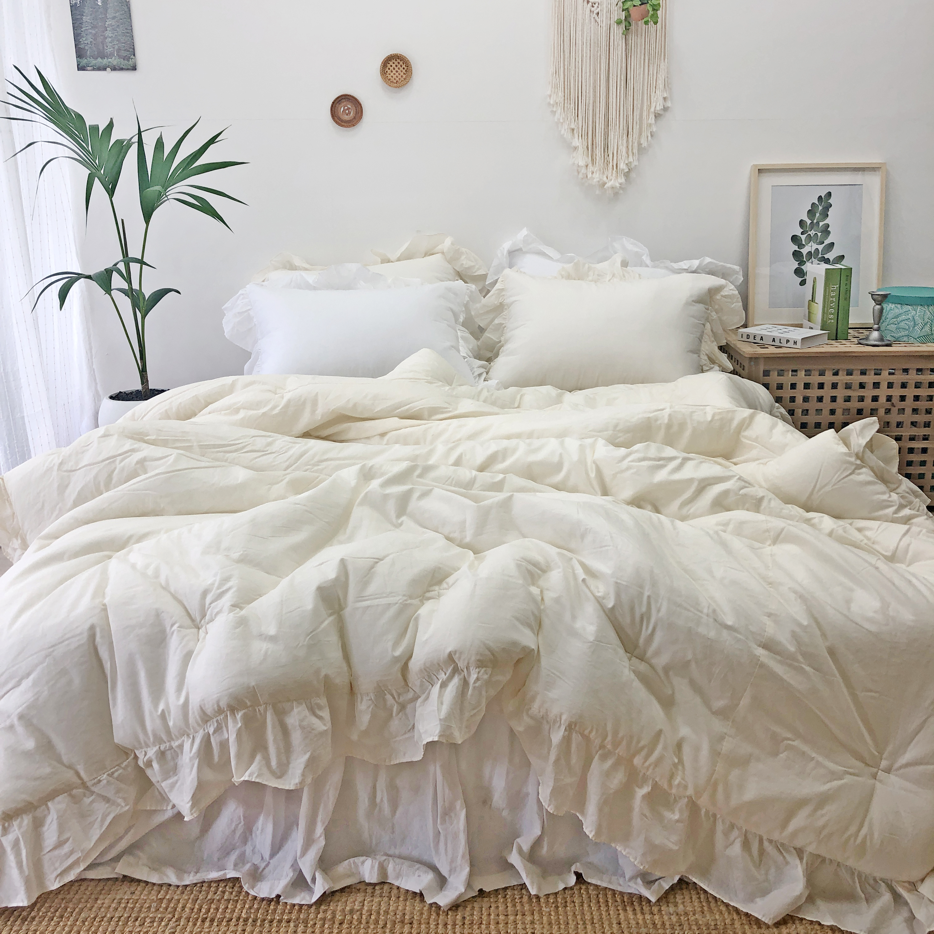 드레시한 프렌치 프릴 60수 아사 순면 침구 차렵 이불 S/SS