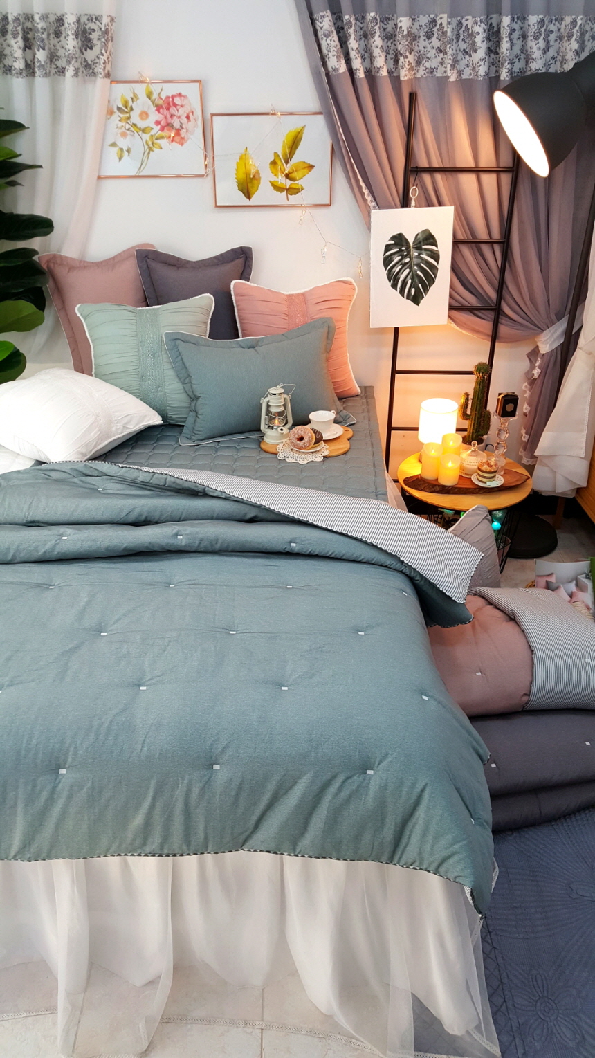 오월 알러지케어 뱀부 마이크로화이바 기숙사 차렵 이불 침구 세트 슈퍼싱글 퀸 사이즈