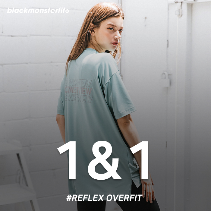 1&1 여성 리플렉스 오버핏 쿨 반팔 롱 티셔츠