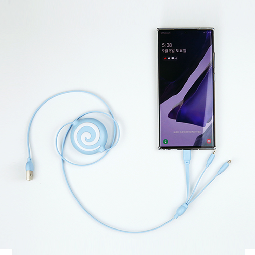 롤리팝 멀티 케이블 3in1 USB 케이블 고속 충전 - 상세 이미지 5