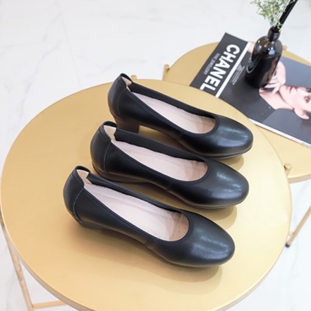 발편한 소가죽 펌프스 승무원 유니화 면접구두 빅사이즈 220 255 260 3cm 4cm 5cm