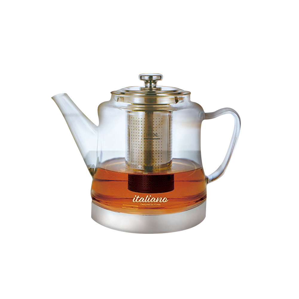 이탈리아노 커피 앤 티포트 인덕션용 내열 유리 차망 주전자 티주전자 1.8L